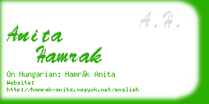 anita hamrak business card