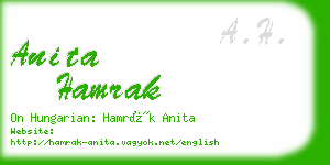 anita hamrak business card